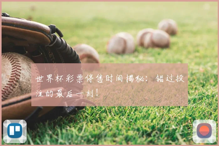 世界杯彩票停售时间揭秘:错过投注的最后一刻!